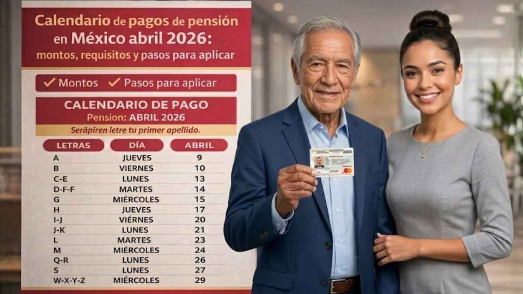 Calendario oficial abril 2026 pensiones en México con fechas de pago requisitos y montos confirmados